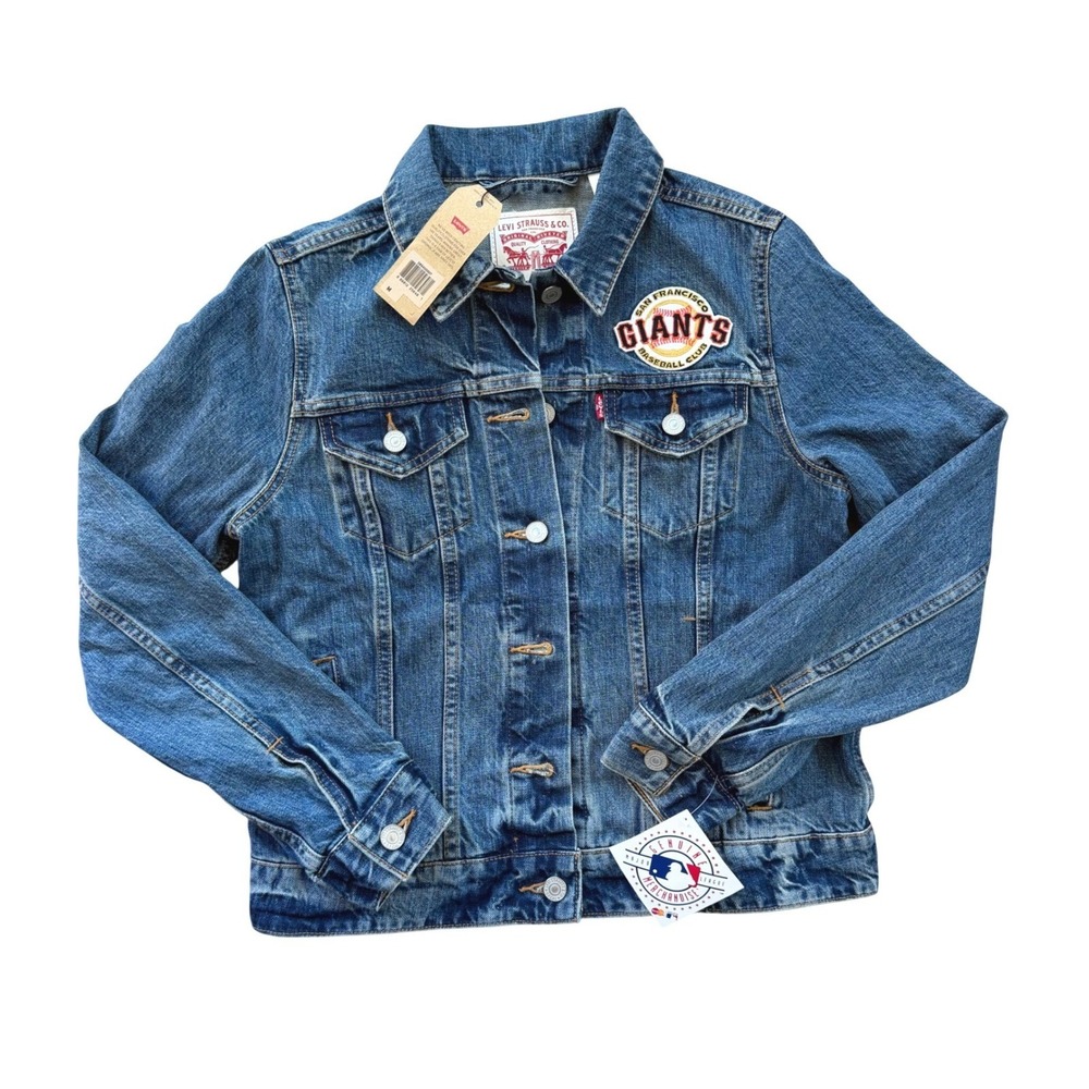 NWT Levi's SF Giants MLB Denim Trucker Jacket Women's M Medium Wash